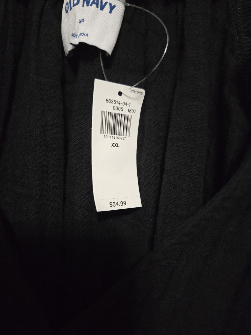 Old Navy Black Linen Blend Short-Sleeve Dress XXL - Picture 3 of 3